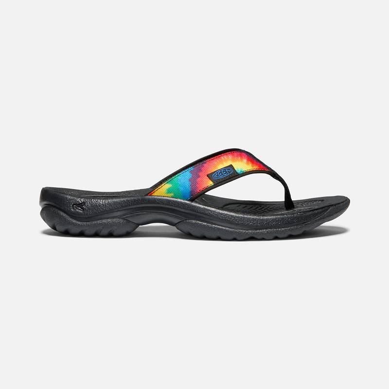 Keen Kona Flip II Retro Zehentrenner Herren DE-51369 Original Tie Dye - Keen Herrenschuhe Schwarz